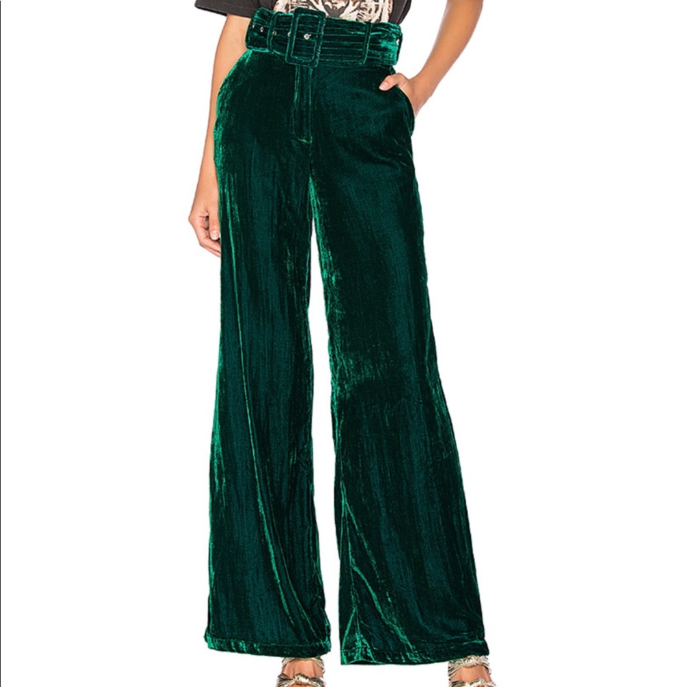 House of Harlow Mona belted pant in Emerald